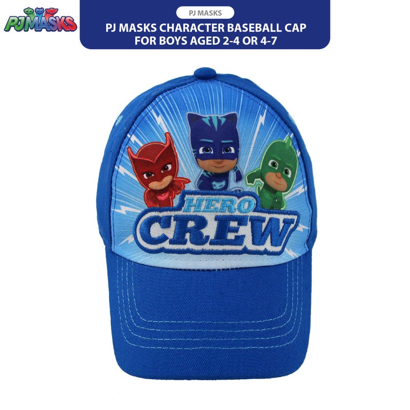 PJMASKS PJ Masks Boys Cotton Baseball Cap with Embroidery (Ages 2-7), Size Age 2-4, Pj Masks Blue - Image 4